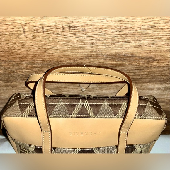 Givenchy Top Handle Leather and Tan Canvas Print EC - Picture 2 of 10